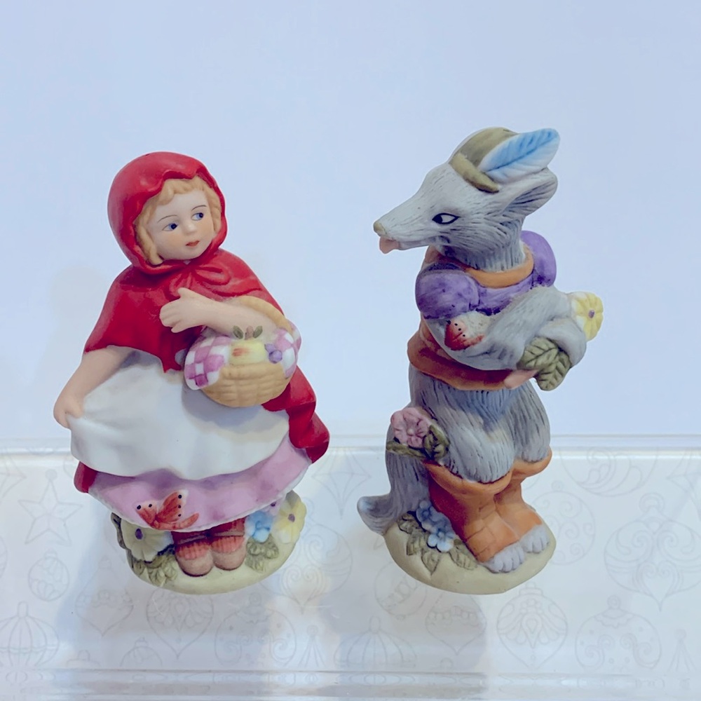 Little Red Riding hood Big bad Wolf salt pepper shakers 1989